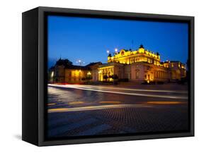 Floodlit National Assembly Building, Ploshtad National Assembly Square, Sofia, Bulgaria, Europe-Dallas & John Heaton-Framed Stretched Canvas