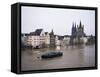 Floods in 1995, River Rhine, Cologne (Koln), Germany-Hans Peter Merten-Framed Stretched Canvas