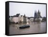 Floods in 1995, River Rhine, Cologne (Koln), Germany-Hans Peter Merten-Framed Stretched Canvas