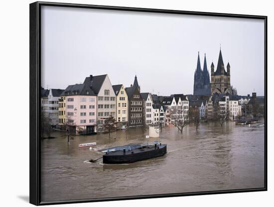 Floods in 1995, River Rhine, Cologne (Koln), Germany-Hans Peter Merten-Framed Photographic Print