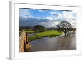 Floodwaters, Lazonby Bridge, River Eden, Eden Valley, Cumbria, England, United Kingdom, Europe-James Emmerson-Framed Photographic Print