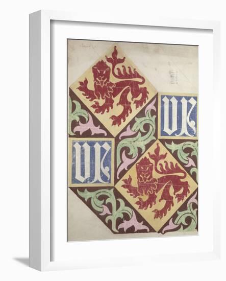 Floor Design For the Houses of Parliament-Augustus Welby Northmore Pugin-Framed Giclee Print