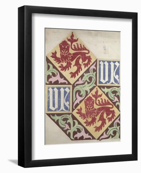 Floor Design For the Houses of Parliament-Augustus Welby Northmore Pugin-Framed Premium Giclee Print