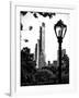 Floor Lamp in Central Park Overlooking Buildings (Essex House), Manhattan, New York-Philippe Hugonnard-Framed Photographic Print