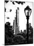 Floor Lamp in Central Park Overlooking Buildings (Essex House), Manhattan, New York-Philippe Hugonnard-Mounted Photographic Print