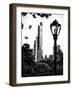 Floor Lamp in Central Park Overlooking Buildings (Essex House), Manhattan, New York-Philippe Hugonnard-Framed Photographic Print