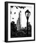 Floor Lamp in Central Park Overlooking Buildings (Essex House), Manhattan, New York-Philippe Hugonnard-Framed Photographic Print