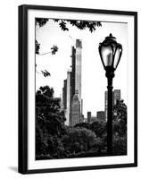 Floor Lamp in Central Park Overlooking Buildings (Essex House), Manhattan, New York-Philippe Hugonnard-Framed Premium Photographic Print
