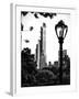 Floor Lamp in Central Park Overlooking Buildings (Essex House), Manhattan, New York-Philippe Hugonnard-Framed Photographic Print