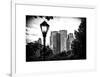 Floor Lamp in Central Park Overlooking Buildings, Manhattan, New York, White Frame-Philippe Hugonnard-Framed Art Print