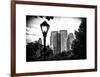 Floor Lamp in Central Park Overlooking Buildings, Manhattan, New York, White Frame-Philippe Hugonnard-Framed Art Print