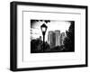 Floor Lamp in Central Park Overlooking Buildings, Manhattan, New York, White Frame-Philippe Hugonnard-Framed Art Print