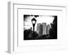 Floor Lamp in Central Park Overlooking Buildings, Manhattan, New York, White Frame-Philippe Hugonnard-Framed Art Print