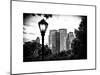 Floor Lamp in Central Park Overlooking Buildings, Manhattan, New York, White Frame-Philippe Hugonnard-Mounted Art Print