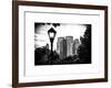 Floor Lamp in Central Park Overlooking Buildings, Manhattan, New York, White Frame-Philippe Hugonnard-Framed Art Print