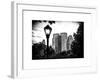 Floor Lamp in Central Park Overlooking Buildings, Manhattan, New York, White Frame-Philippe Hugonnard-Framed Art Print