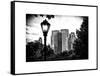 Floor Lamp in Central Park Overlooking Buildings, Manhattan, New York, White Frame-Philippe Hugonnard-Framed Stretched Canvas