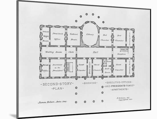 Floor Plan of the White House-null-Mounted Giclee Print