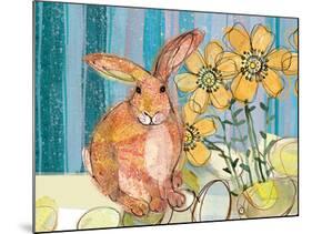 Floppy Bunny - Yellow Flowers-Robbin Rawlings-Mounted Art Print