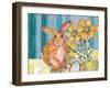 Floppy Bunny - Yellow Flowers-Robbin Rawlings-Framed Art Print