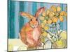 Floppy Bunny - Yellow Flowers-Robbin Rawlings-Mounted Art Print