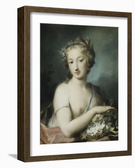 Flora, Half Length, Holding Plums-Rosalba Giovanna Carriera-Framed Giclee Print