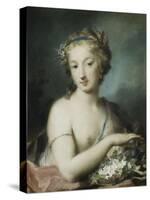 Flora, Half Length, Holding Plums-Rosalba Giovanna Carriera-Stretched Canvas