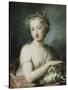 Flora, Half Length, Holding Plums-Rosalba Giovanna Carriera-Stretched Canvas