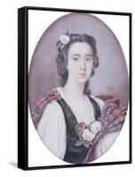 Flora Macdonald (1722-1790), in Black and White Dress with Bouquet of Roses and Tartan Plaid-George Murray-Framed Stretched Canvas