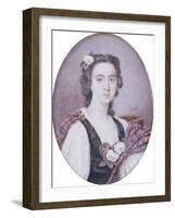 Flora Macdonald (1722-1790), in Black and White Dress with Bouquet of Roses and Tartan Plaid-George Murray-Framed Giclee Print