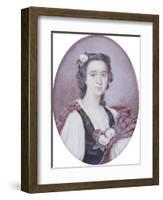 Flora Macdonald (1722-1790), in Black and White Dress with Bouquet of Roses and Tartan Plaid-George Murray-Framed Giclee Print