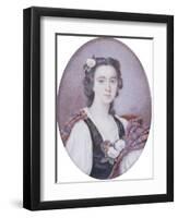 Flora Macdonald (1722-1790), in Black and White Dress with Bouquet of Roses and Tartan Plaid-George Murray-Framed Giclee Print