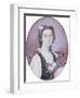 Flora Macdonald (1722-1790), in Black and White Dress with Bouquet of Roses and Tartan Plaid-George Murray-Framed Giclee Print