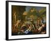 Flora's Realm, 1631, Three Gods, Flora, Apollo and Pan; Ajax Killing Himself-Nicolas Poussin-Framed Giclee Print