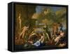 Flora's Realm, 1631, Three Gods, Flora, Apollo and Pan; Ajax Killing Himself-Nicolas Poussin-Framed Stretched Canvas