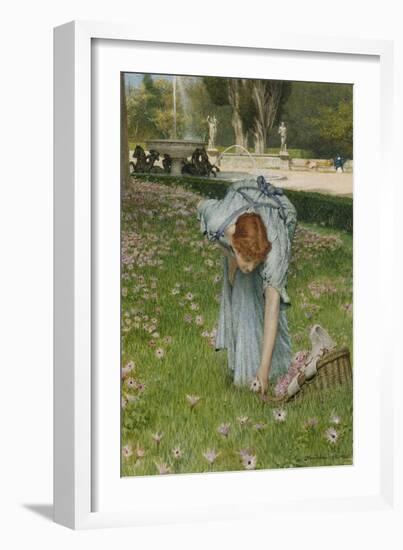Flora - Spring in the Gardens of the Villa Borghese-Sir Lawrence Alma-Tadema-Framed Giclee Print