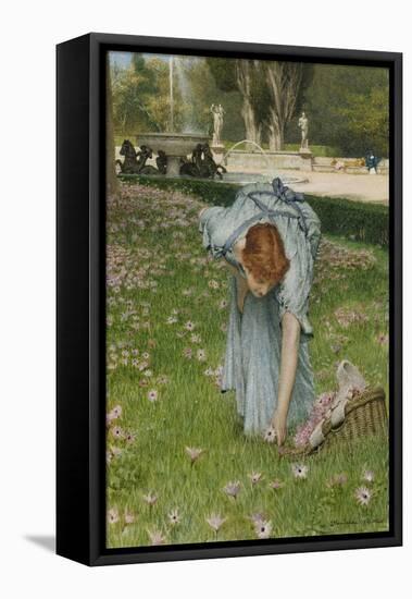 Flora - Spring in the Gardens of the Villa Borghese-Sir Lawrence Alma-Tadema-Framed Stretched Canvas