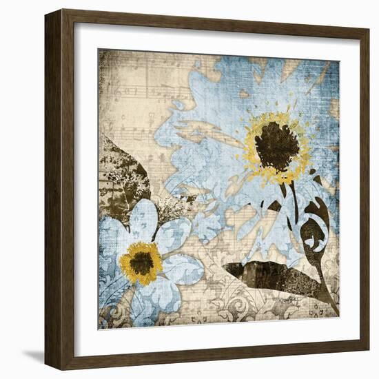 Flora Symphony 3 Blue-Diane Stimson-Framed Art Print