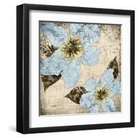 Flora Symphony 4 Blue-Diane Stimson-Framed Art Print