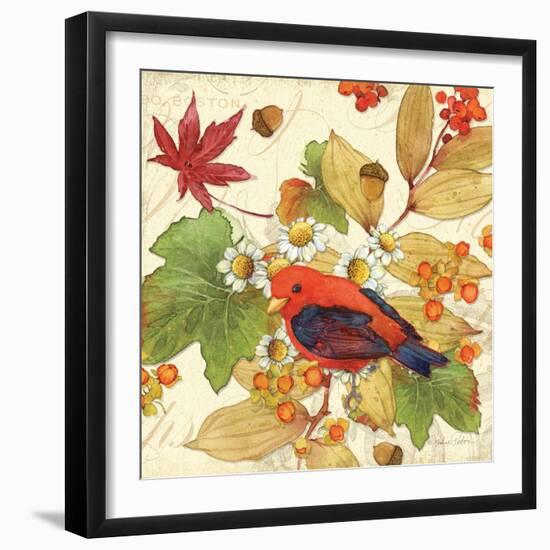 Flora & Tanager II-Julie Paton-Framed Art Print