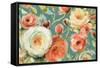 Florabundance I Autumn Teal-Lisa Audit-Framed Stretched Canvas