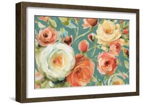 Florabundance I Autumn Teal-Lisa Audit-Framed Art Print