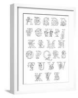 Floral Alphabet A to Z-Heather Rosas-Framed Art Print