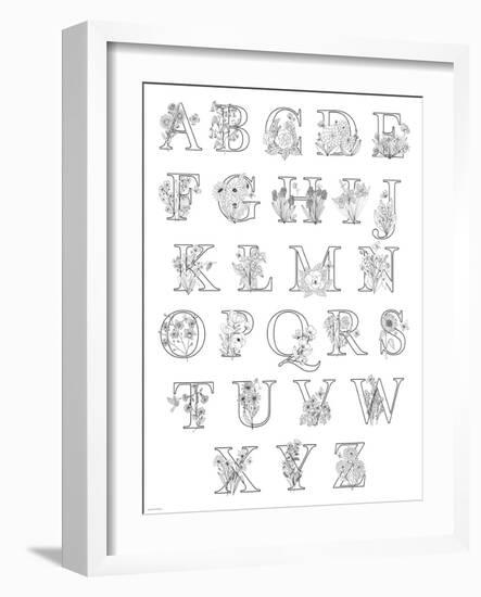 Floral Alphabet A to Z-Heather Rosas-Framed Art Print