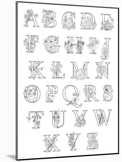 Floral Alphabet A to Z-Heather Rosas-Mounted Art Print