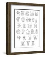 Floral Alphabet A to Z-Heather Rosas-Framed Art Print