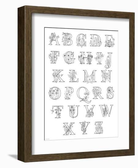 Floral Alphabet A to Z-Heather Rosas-Framed Art Print