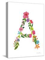 Floral Alphabet Letter I-Farida Zaman-Stretched Canvas