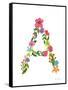 Floral Alphabet Letter I-Farida Zaman-Framed Stretched Canvas