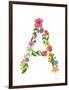 Floral Alphabet Letter I-Farida Zaman-Framed Art Print